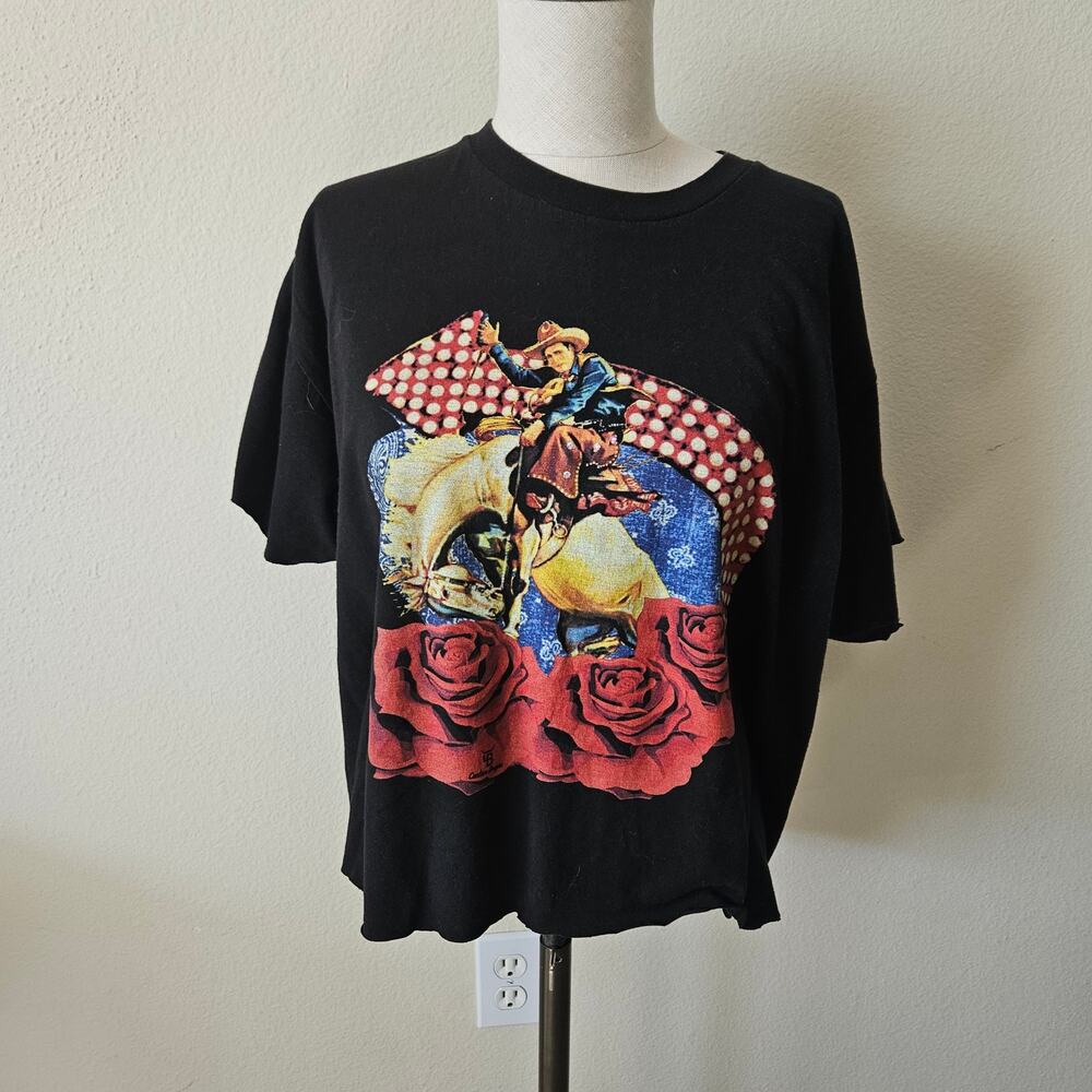Cropped graphic western tshirt XL